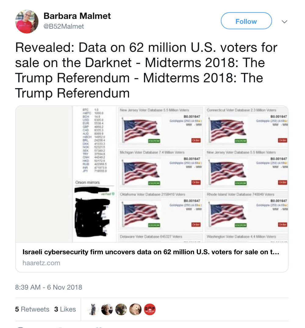 Screen-Shot-2018-11-06-at-8.44.22-AM BREAKING: Voter Information For 62 Million People Found On The Dark Net Corruption Crime Donald Trump Election 2018 Politics Social Media The Internet Top Stories 