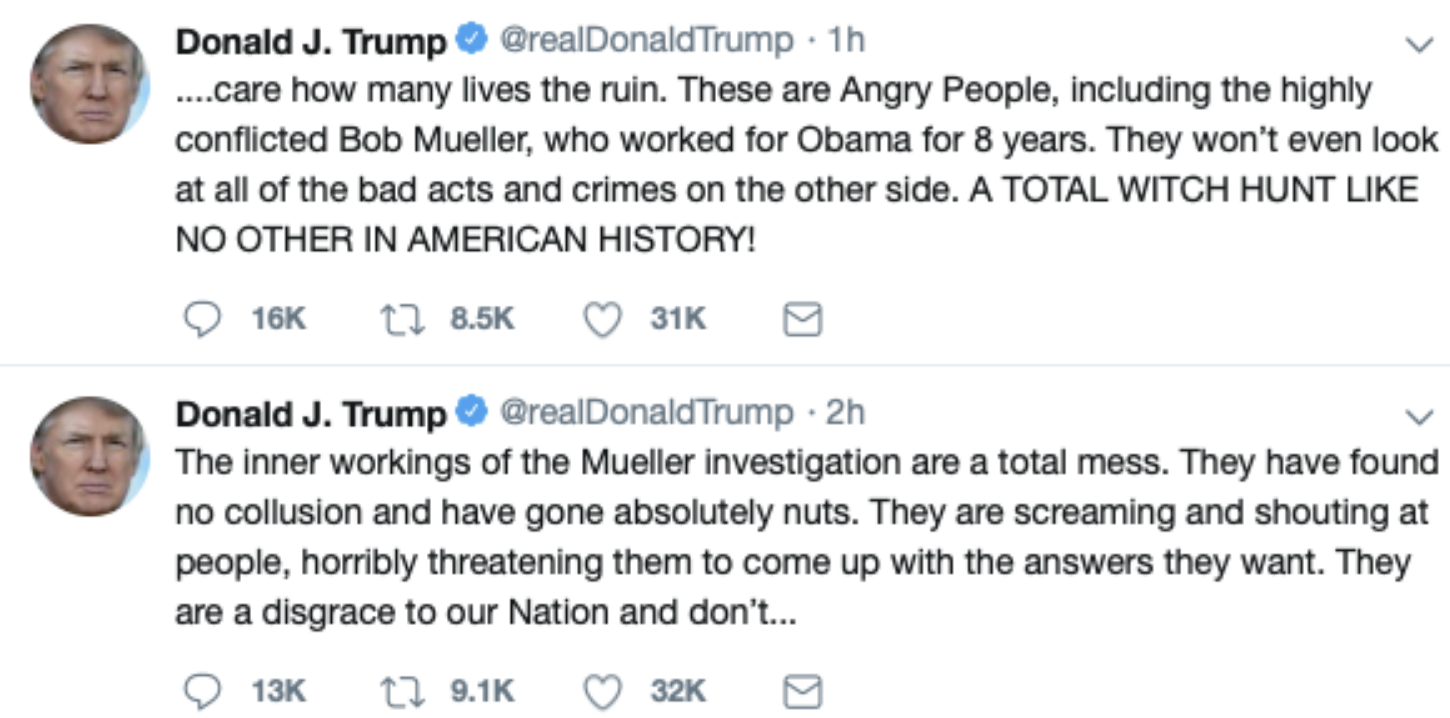 Screen-Shot-2018-11-15-at-7.50.27-AM Trump Flies Into 4AM Mueller Twitter Tantrum Like A Paranoid Schizophrenic Corruption Crime Donald Trump Mueller Politics Russia Top Stories 