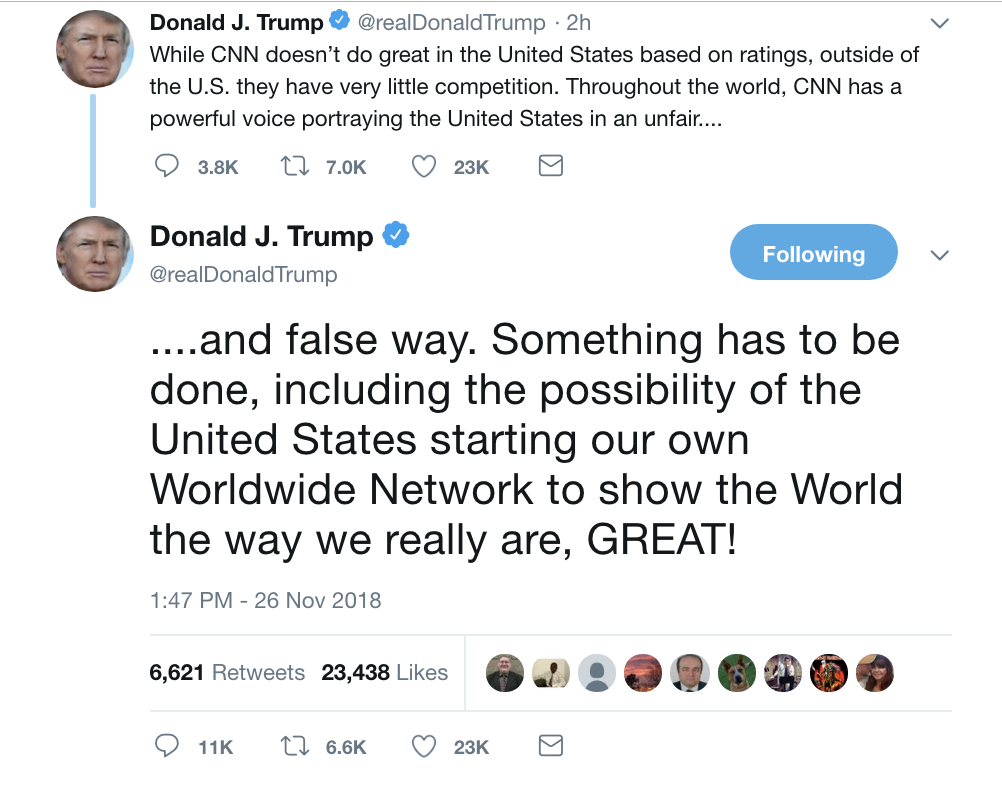 Screen-Shot-2018-11-26-at-3.18.50-PM Trump Just Said He Wants His Own Government TV Network Like A Weirdo Corruption Donald Trump Media Politics Top Stories 