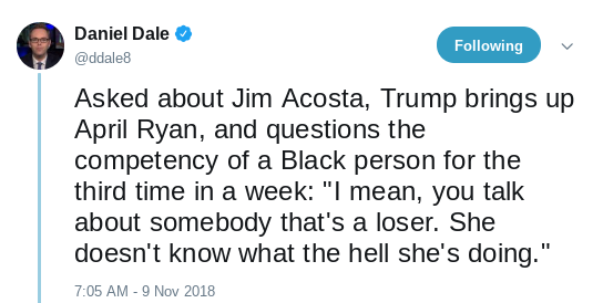 Screenshot-2018-11-09-at-10.43.22-AM Jim Acosta's Twitter Feed Is A Giant F**k You To Trump & It's Great Donald Trump Media Politics Social Media Top Stories 