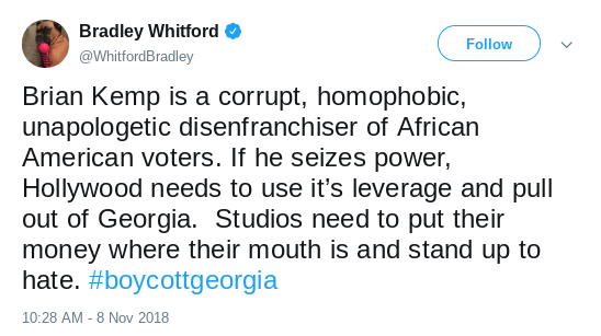 Screenshot-2018-11-21-at-12.59.08-PM Hollywood Actor Says He Won't Work In Georgia After Brian Kemp Voter Fraud Celebrities Donald Trump Politics Social Media Top Stories 