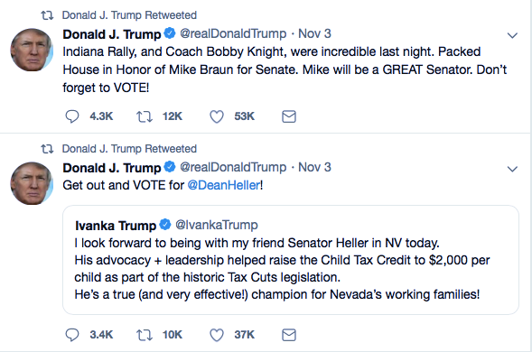 Screenshot-at-Nov-06-13-41-57 Trump Spends Entire Election Day Retweeting His Old Posts In Bizarre Display Donald Trump Election 2018 Featured Politics Social Media Top Stories 