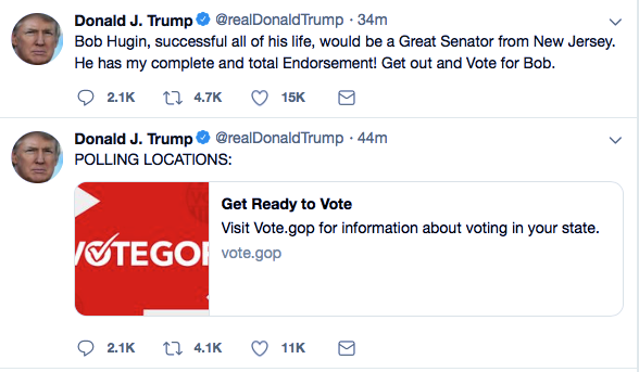 Screenshot-at-Nov-06-13-42-24 Trump Spends Entire Election Day Retweeting His Old Posts In Bizarre Display Donald Trump Election 2018 Featured Politics Social Media Top Stories 