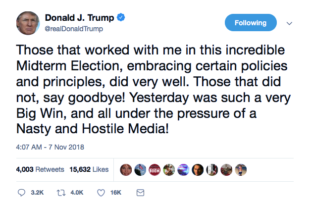Screenshot-at-Nov-07-07-23-48 Trump Goes Ballistic On Twitter After Realizing Dems Won House Power Donald Trump Election 2018 Featured Politics Social Media Top Stories 