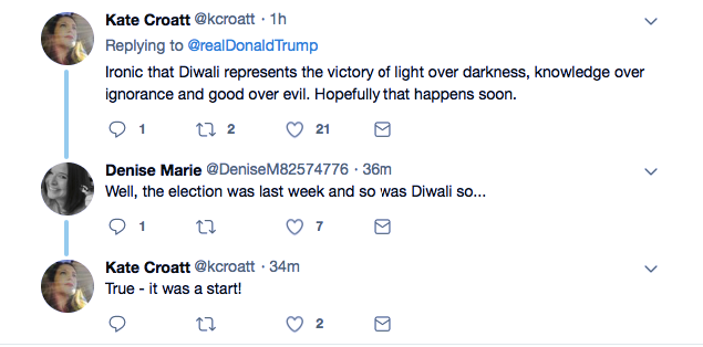 Screenshot-at-Nov-13-17-29-25 Trump Tweets About W.H. Diwali Ceremony & Makes One Tragic Mistake..TWICE! Donald Trump Featured Politics Religion Social Media Top Stories 