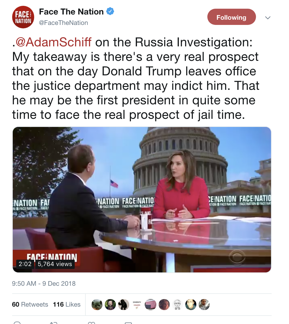 Screen-Shot-2018-12-09-at-10.37.48-AM Adam Schiff Goes On CBS - Makes Trump ‘Jail Time’ Announcement (VIDEO) Corruption Crime Donald Trump Mueller Politics Robert Mueller Russia Top Stories 