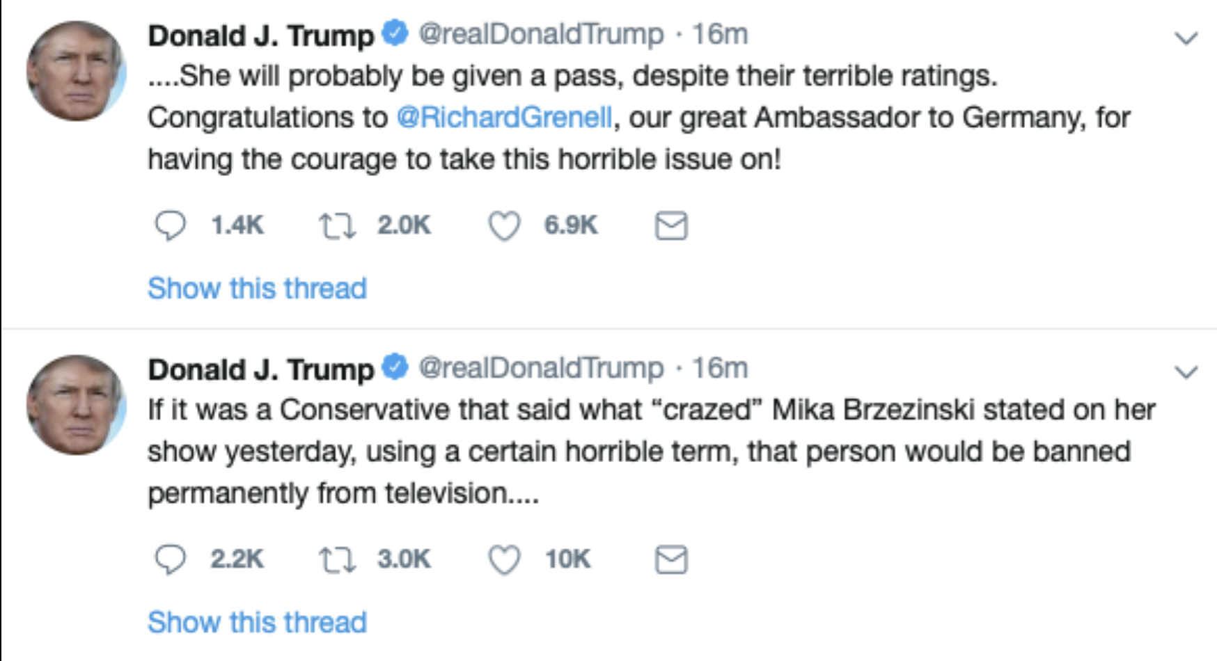 Screen-Shot-2018-12-13-at-11.52.27-AM Trump Viciously Attacks Mika Brzezinski On Twitter Like A Woman-Hater Donald Trump Media Politics Top Stories 