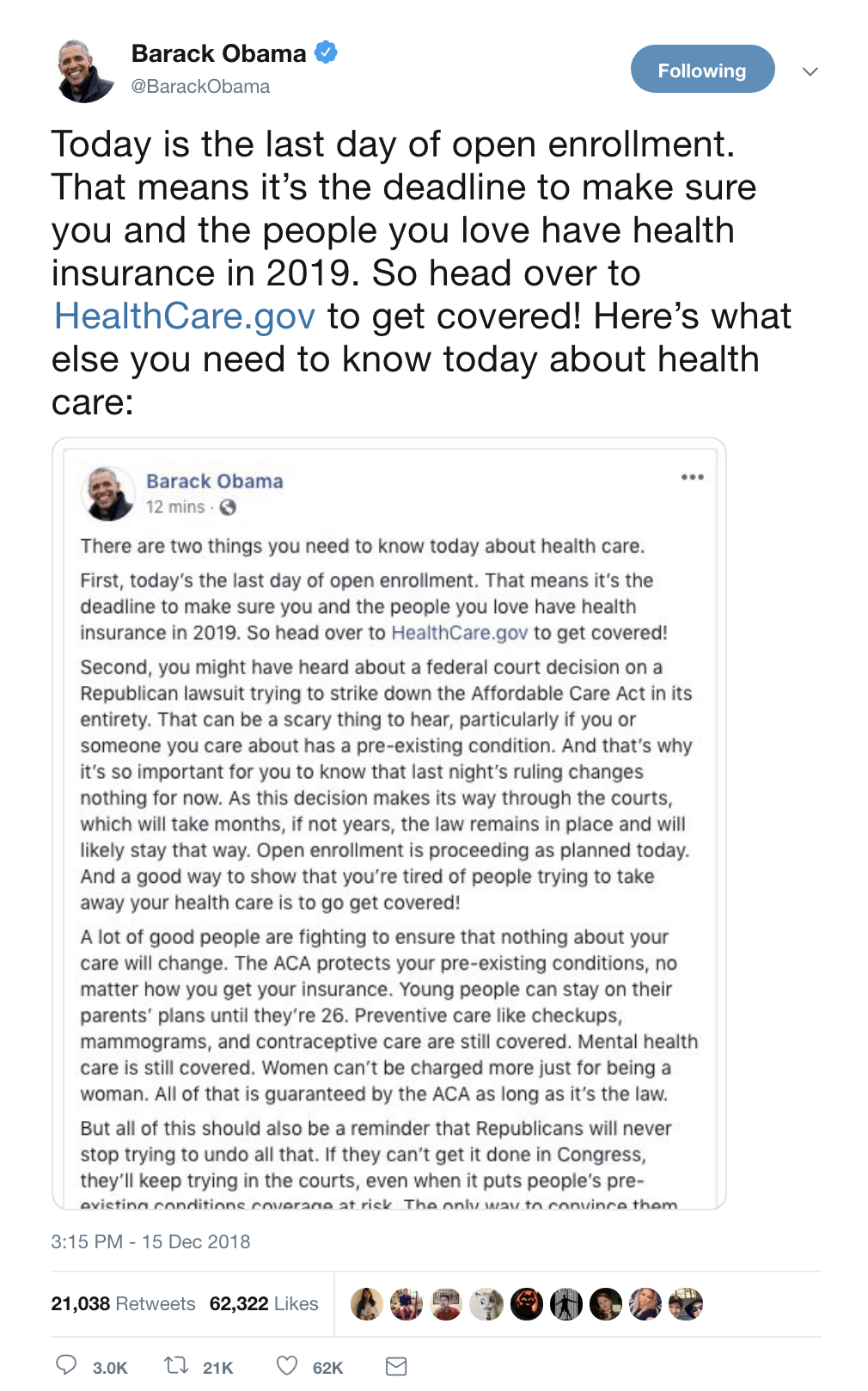 Screen-Shot-2018-12-16-at-9.29.51-AM Obama Comes To Rescue With Healthcare Ruling Rebuttal That Will Ease Your Mind Corruption Donald Trump Healthcare Politics Top Stories 