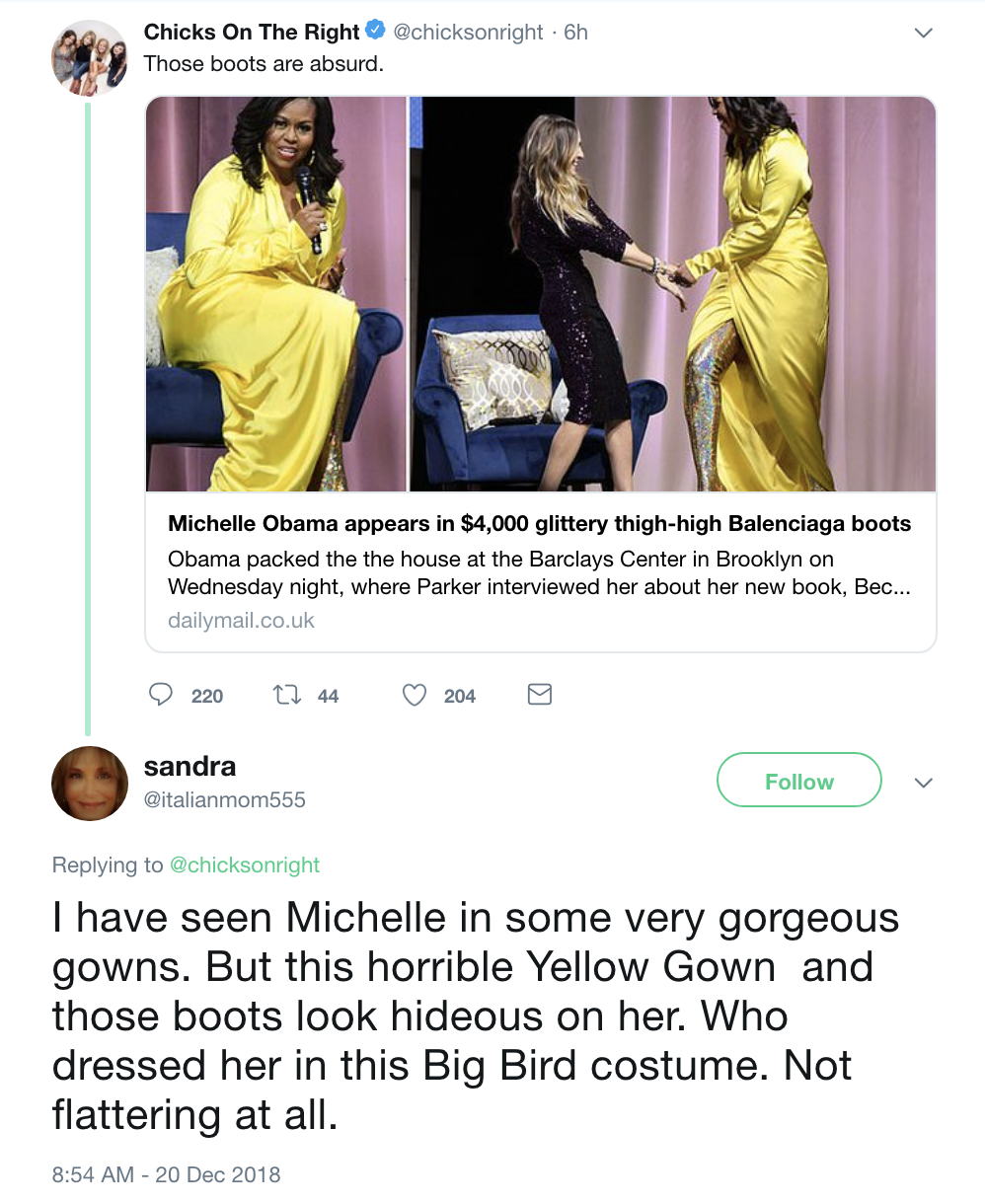 Screen-Shot-2018-12-20-at-11.48.43-AM Michelle Obama's New Shoes Have Republicans Going Off The Rails (IMAGES) Celebrities Politics Social Media Top Stories 