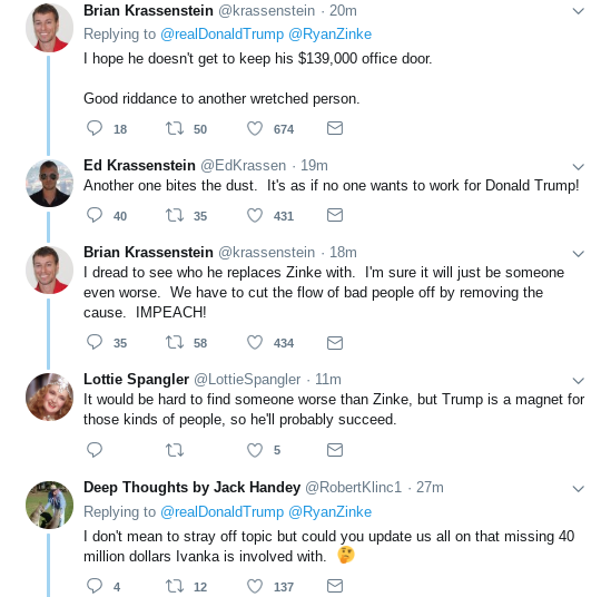 Screenshot-2018-12-15-at-9.52.25-AM Trump Tweets Response To Ryan Zinke Resignation Like A Total Buffoon Corruption Donald Trump Environment Politics Social Media Top Stories 