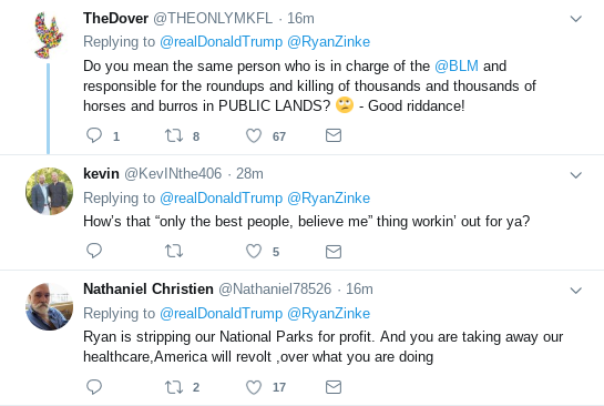 Screenshot-2018-12-15-at-9.53.05-AM Trump Tweets Response To Ryan Zinke Resignation Like A Total Buffoon Corruption Donald Trump Environment Politics Social Media Top Stories 
