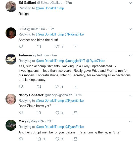 Screenshot-2018-12-15-at-9.53.24-AM Trump Tweets Response To Ryan Zinke Resignation Like A Total Buffoon Corruption Donald Trump Environment Politics Social Media Top Stories 