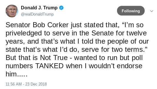 Screenshot-2018-12-23-at-6.24.03-PM Bob Corker Responds To Trump's Sunday Night Twitter Attack On Him Donald Trump Politics Social Media Top Stories 