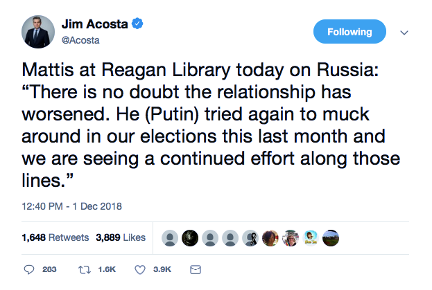 Screenshot-at-Dec-01-17-03-13 Jim Acosta Returns & Trolls Trump On Twitter With Weekend Message To America Donald Trump Featured Politics Top Stories 