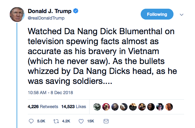 Screenshot-at-Dec-08-14-31-30 Trump Belligerently Tweet-Rants About 'Da Nang' During Mental Collapse Donald Trump Featured Military Politics Social Media Top Stories 