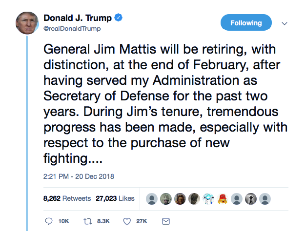 Screenshot-at-Dec-20-18-31-35 Trump Tweets Lies About General Mattis Leaving WH & People Instantly Pounce Donald Trump Featured Politics Top Stories 