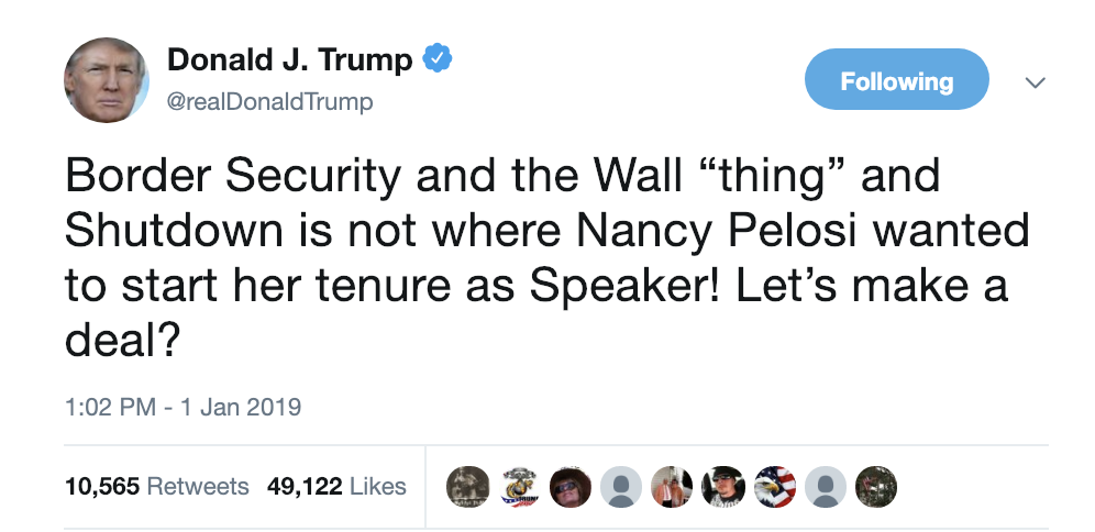 Screen-Shot-2019-01-01-at-4.00.03-PM Trump Threatens Nancy Pelosi On Twitter Like A Mental Patient Child Abuse Corruption Donald Trump Immigration Politics Racism Refugees Top Stories 
