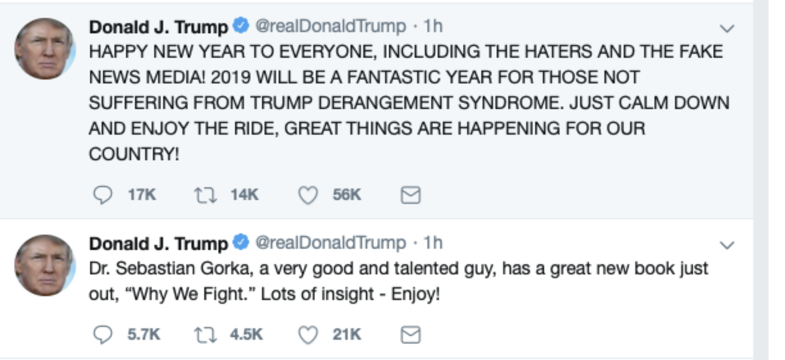 Screen-Shot-2019-01-01-at-8.12.44-AM Trump Screams Crude New Year Greeting In ALL CAPS Like An Old Drunk Corruption Domestic Policy Donald Trump Politics Top Stories 