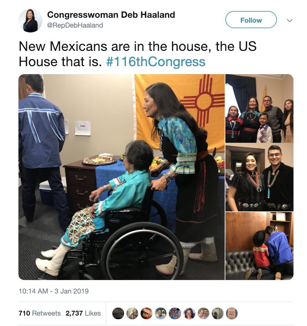 Screen-Shot-2019-01-03-at-3.26.05-PM First Native Swears Into Congress Wearing Tribal Dress As Trump Mocks 'Pocahontas' Domestic Policy Election 2018 Feminism History Politics Top Stories White Privilege 