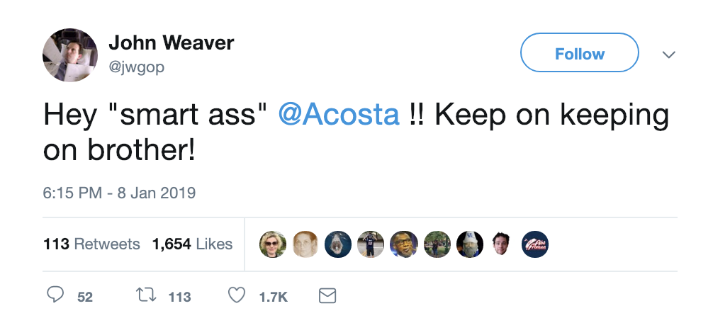 Screen-Shot-2019-01-09-at-10.25.06-AM Jim Acosta Trolls Trump W.H. With Wednesday Tweet That Has Republicans Spazzing Corruption Donald Trump Media Politics Social Media Top Stories 