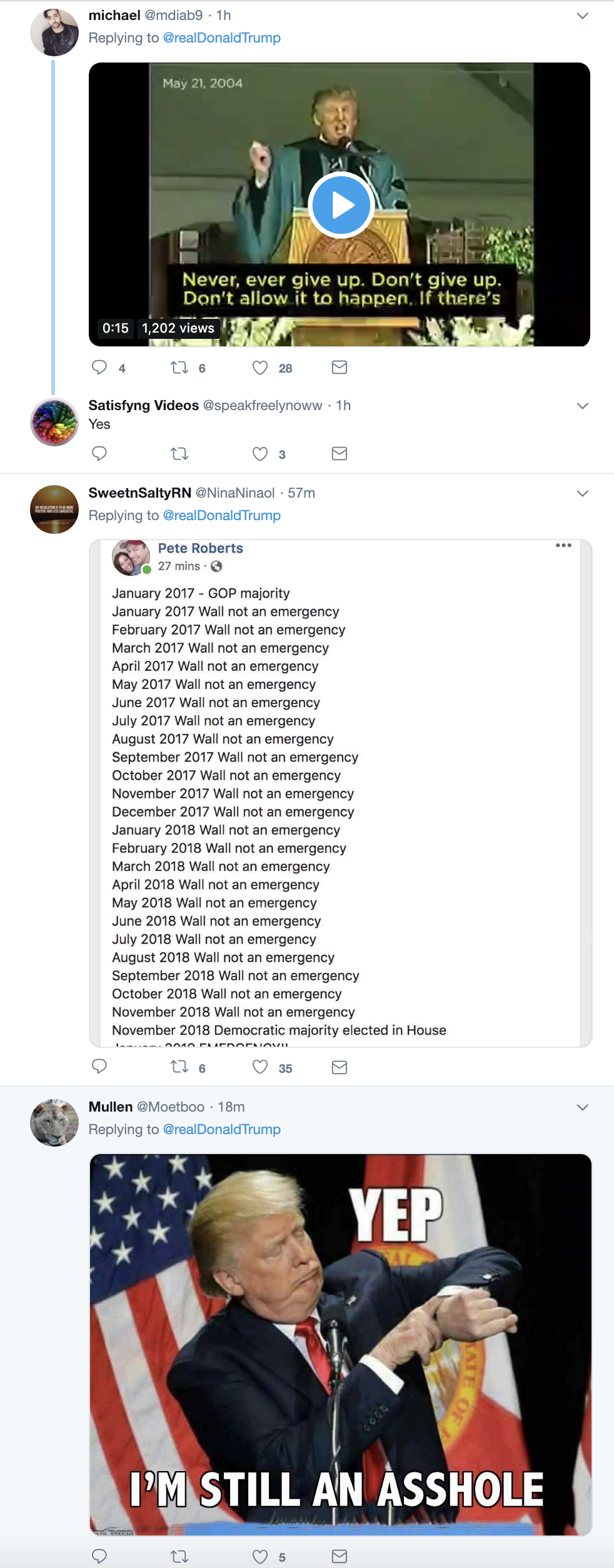 Screen-Shot-2019-01-14-at-7.33.58-AM.png?zoom=2 Trumps Unloads Pelosi Aggressions On Twitter Like A Lunatic & Gets Mocked Corruption Crime DACA Domestic Policy Donald Trump Immigration Politics Top Stories 