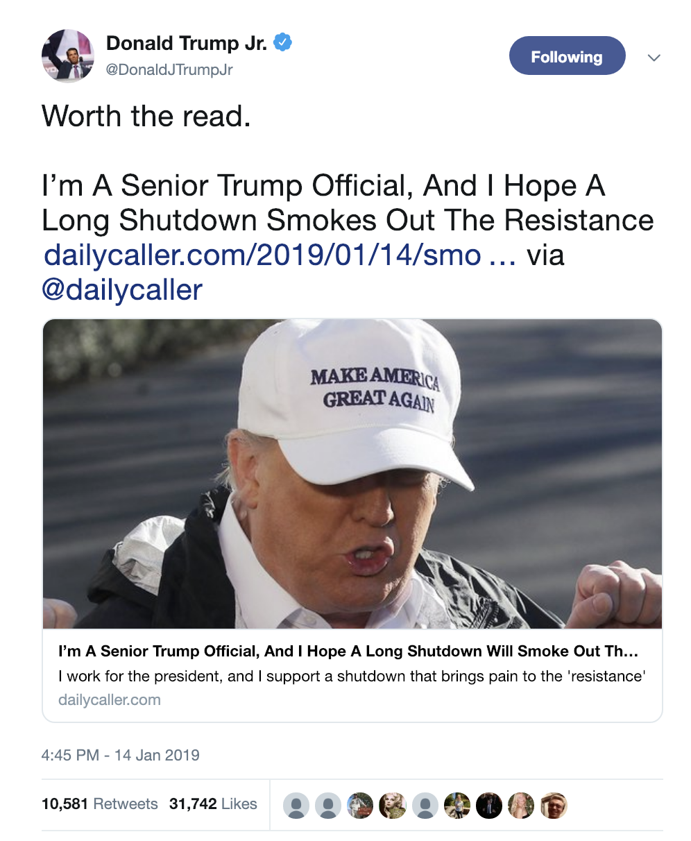 Screen-Shot-2019-01-15-at-11.17.25-AM Trump Posts Article Calling Government Workers Lazy & People Go Ballistic Corruption Crime Domestic Policy Donald Trump Politics Top Stories 