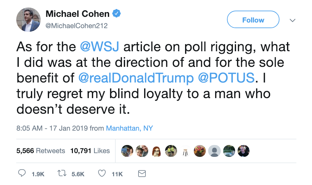 Screen-Shot-2019-01-17-at-9.05.22-AM Cohen Responds To Morning Bombshell With Public Confirmation Trump Is Screwed Corruption Crime Donald Trump Top Stories 