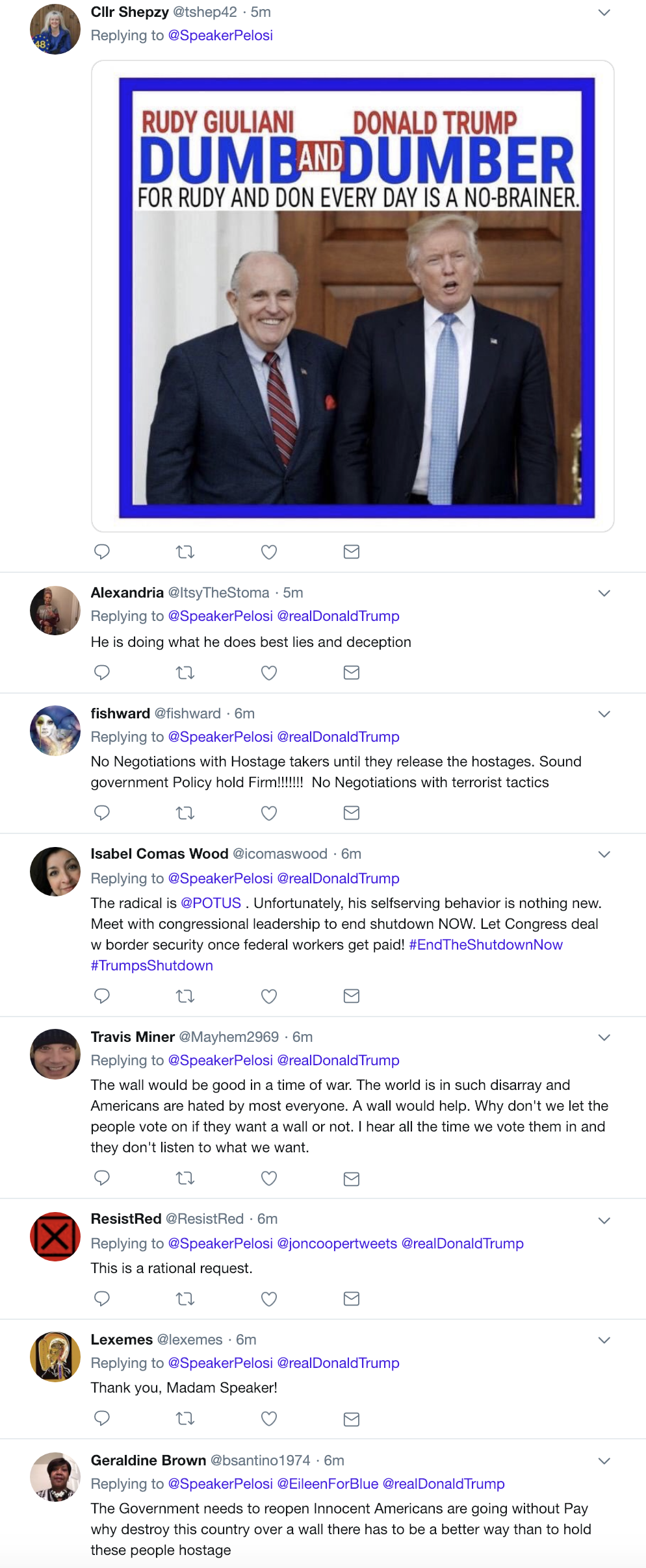 Screen-Shot-2019-01-20-at-9.07.42-AM.png?zoom=2 Nancy Pelosi Defiantly Tweets Manhood Stripping Sunday Message To Trump Corruption Crime Domestic Policy Donald Trump Politics Top Stories 