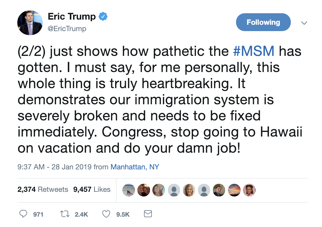 Screen-Shot-2019-01-28-at-2.38.59-PM Eric Trump Freaks Out Over NBC Report On Dad's Illegal Immigrant Employees Corruption Crime Donald Trump Immigration Politics Racism Refugees Top Stories 