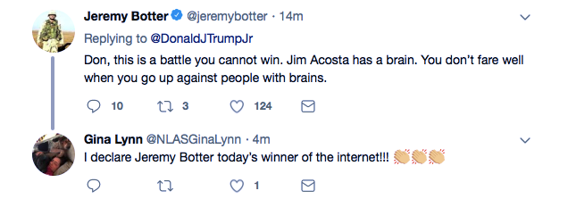 Screenshot-at-Jan-10-19-46-07 Whiny Trump Jr. & Jim Acosta Get In Thursday Night Tweet Fight  For The Ages (IMAGES) Donald Trump Featured Politics Social Media Top Stories 
