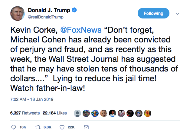 Screenshot-at-Jan-18-10-54-27 Trump Freaks Out On Twitter Over Cohen's Father-In-Law Like A Weirdo Donald Trump Featured Politics Social Media Top Stories 