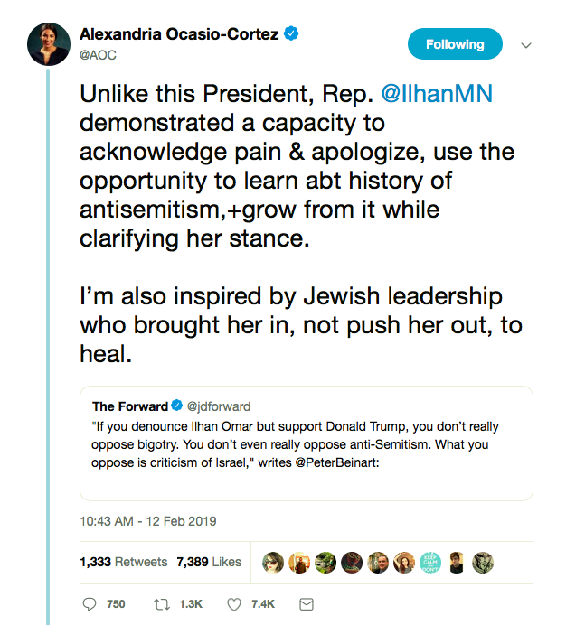 Screen-Shot-2019-02-12-at-2.06.40-PM AOC Responds To Trump's Attack On Rep. Ilhan Omar Like A Superhero Donald Trump Featured Politics Religion Top Stories 