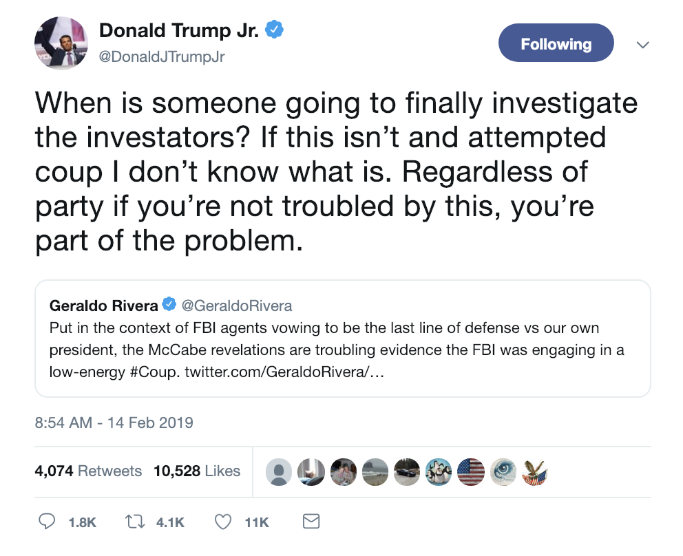 Screen-Shot-2019-02-14-at-10.47.40-AM Don Jr. Unleashes Tirade With Multiple Misspellings & Gets Humiliated Corruption Domestic Policy Donald Trump Education Politics Top Stories 