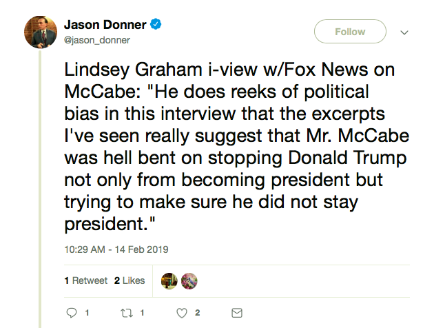 Screen-Shot-2019-02-14-at-2.08.47-PM Lindsey Graham Just Threatened Rod Rosenstein On Fox News (VIDEO) Donald Trump Featured Impeachment Politics Top Stories 