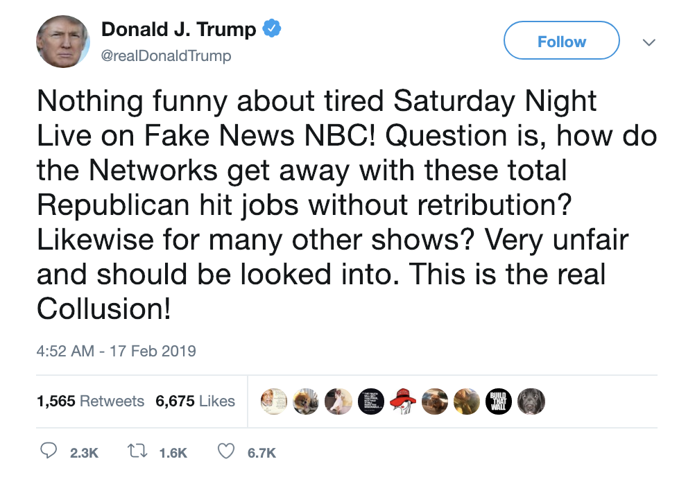 Screen-Shot-2019-02-17-at-7.01.36-AM Trump Finishes Watching SNL & Erupts Into Butt-Hurt Sunday Mental Breakdown Corruption Donald Trump Immigration Politics Racism Refugees Top Stories 