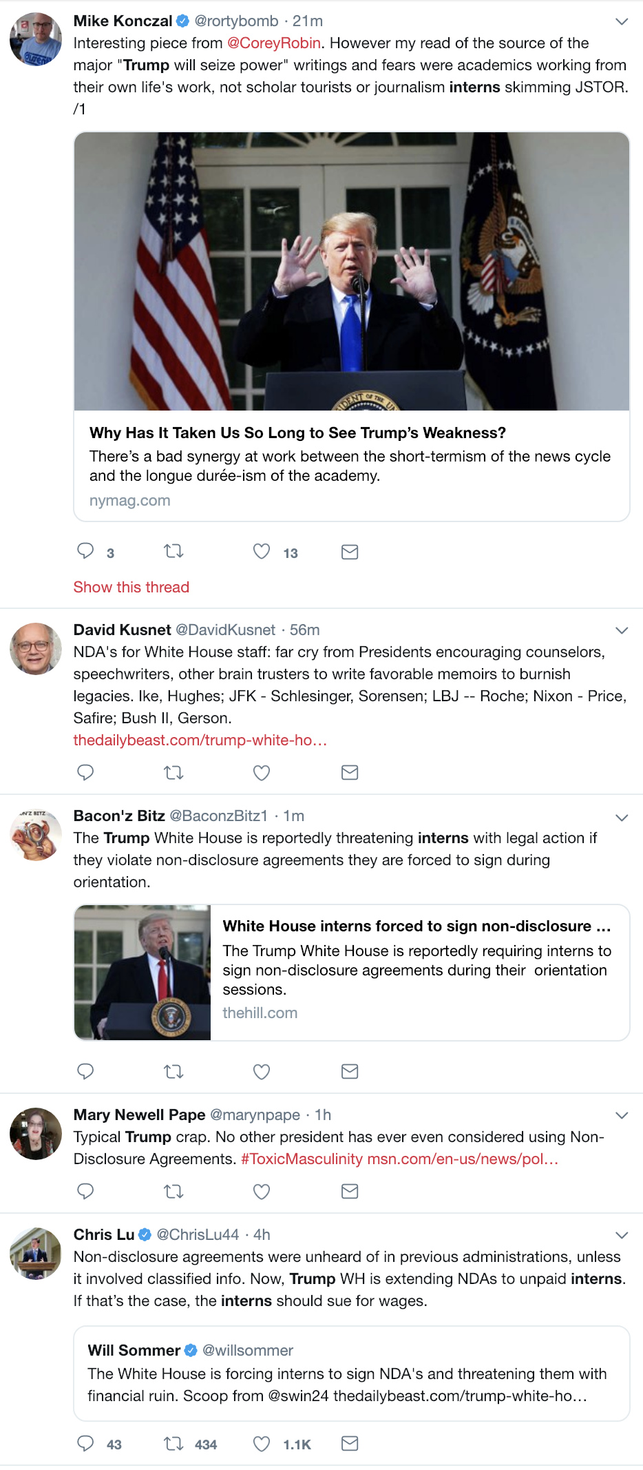 Screen-Shot-2019-02-21-at-12.11.28-PM Trump Just Threatened WH Interns' Careers Like A Tiny Tyrant Corruption Crime Donald Trump Hate Speech Politics Top Stories 