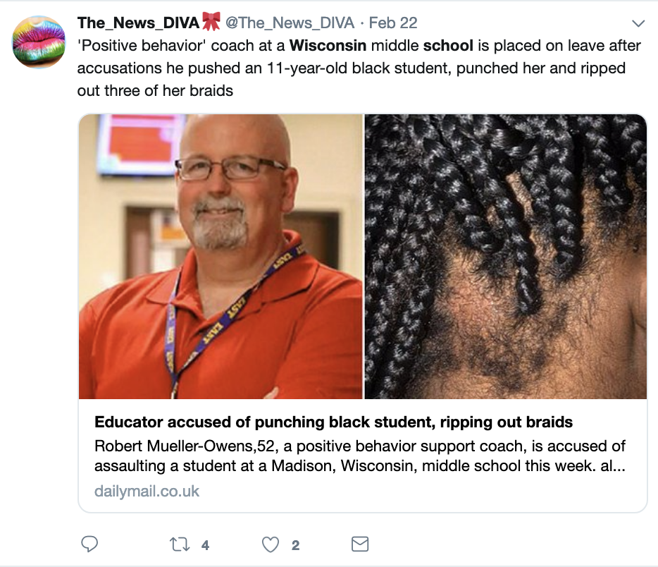 Screen-Shot-2019-02-25-at-2.23.38-PM Teacher Violently Rips 11-Year Old Black Girl's Braid Out Of Her Scalp Black Lives Matter Child Abuse Corruption Crime Domestic Policy Education Politics Top Stories 