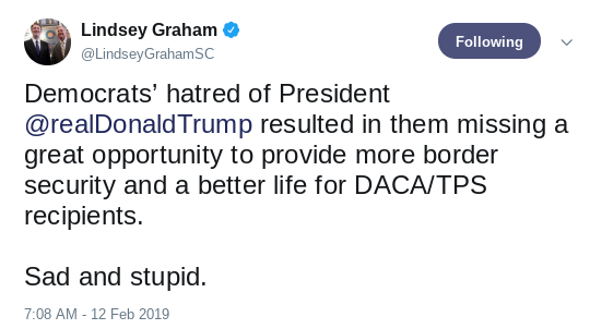 Screenshot-2019-02-12-at-4.59.19-PM Lindsey Graham Gets On National TV & Makes Himself Look Stupid Donald Trump Immigration Politics Top Stories 