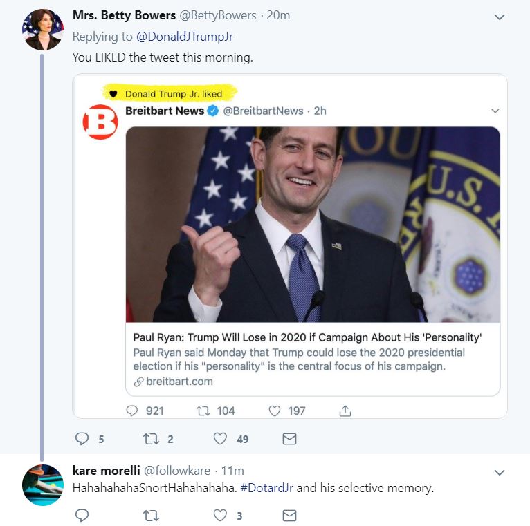 Jr1 Don Jr. Goes Ballistic Over Paul Ryan On Twitter Like A Bored Loser Donald Trump Election 2020 Featured Politics Top Stories 
