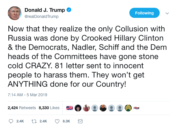 Screen-Shot-2019-03-05-at-7.23.38-AM Trump Explodes On Twitter Over 81 New House Requests Against Him Corruption Donald Trump Politics Top Stories 