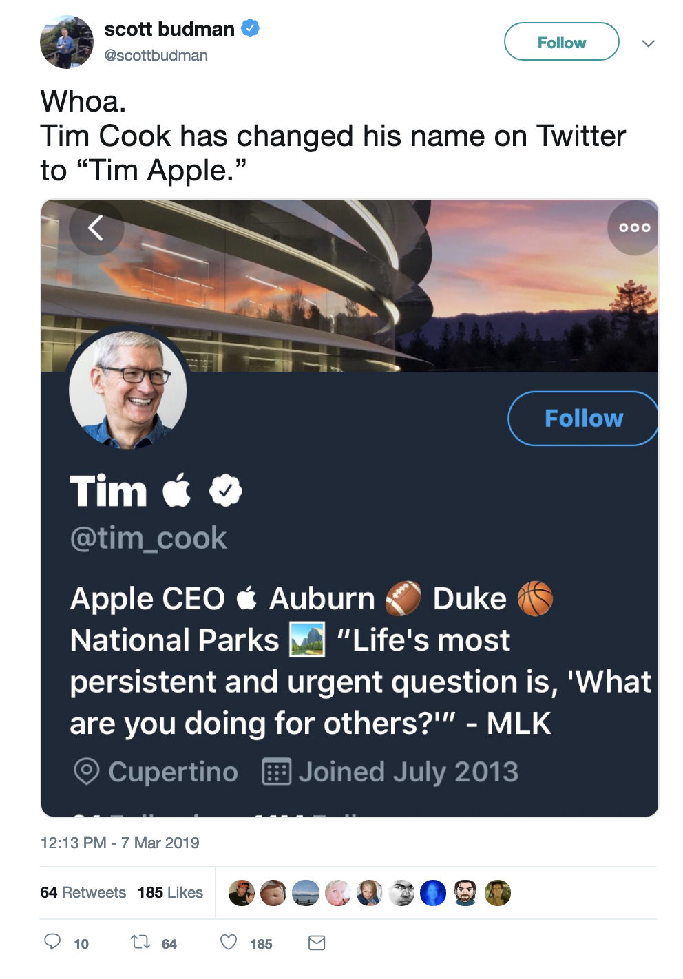 Screen-Shot-2019-03-07-at-1.20.52-PM Tim Cook Trolls Trump For Calling Him 'Apple' & It's Fantastic (IMAGE) Corruption Donald Trump Politics Social Media Top Stories 