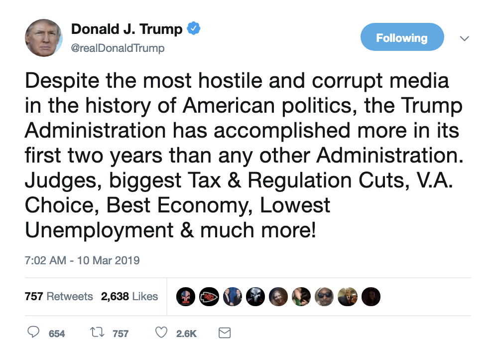 Screen-Shot-2019-03-10-at-7.05.54-AM Trump Explodes Into Sunday AM Twitter Tailspin Like A Bum Corruption Crime Donald Trump Economy Media Politics Top Stories 