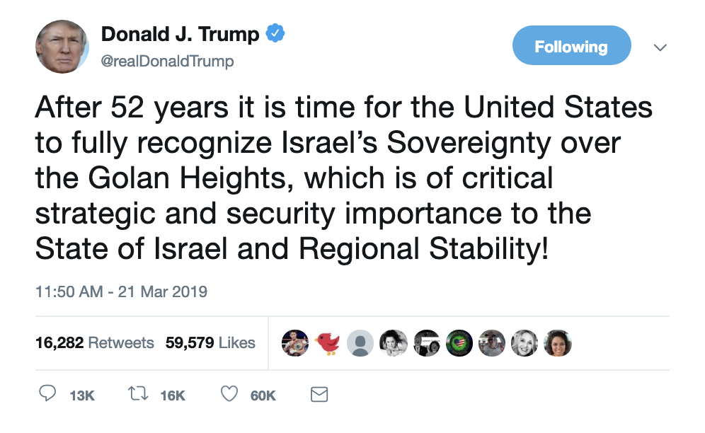 Screen-Shot-2019-03-21-at-2.09.37-PM Trump Tries To Swing Vote For Netanyahu In Thursday Tweet Corruption Crime Donald Trump Foreign Policy Politics Top Stories 