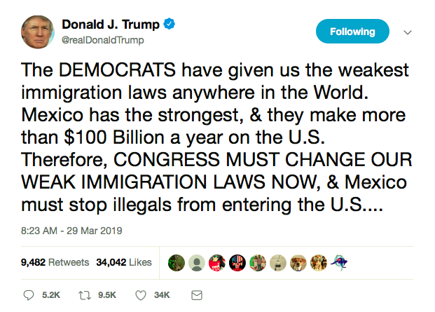 Screen-Shot-2019-03-29-at-12.42.47-PM Trump Goes On Border Wall Twitter Rant Like A Crazed Dictator Donald Trump Featured Politics Social Media Top Stories 