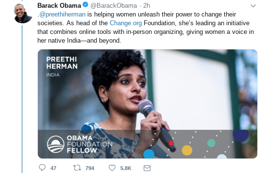 Screenshot-2019-03-08-at-10.41.31-AM Obama Tweets Instantly Viral Friday Message To America That Makes Trump Look Like A Sexist Fool Activism Donald Trump Politics Social Media Top Stories 