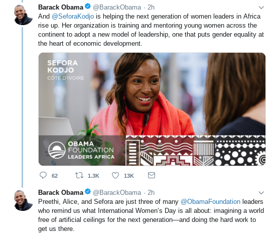 Screenshot-2019-03-08-at-10.42.44-AM Obama Tweets Instantly Viral Friday Message To America That Makes Trump Look Like A Sexist Fool Activism Donald Trump Politics Social Media Top Stories 