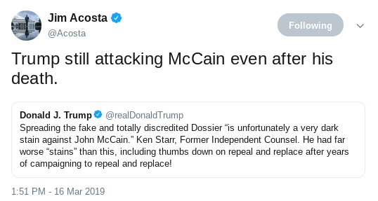 Screenshot-2019-03-17-at-11.42.56-AM Jim Acosta Trolls Trump With Instantly Viral Defense Of John McCain Donald Trump Politics Social Media Top Stories 