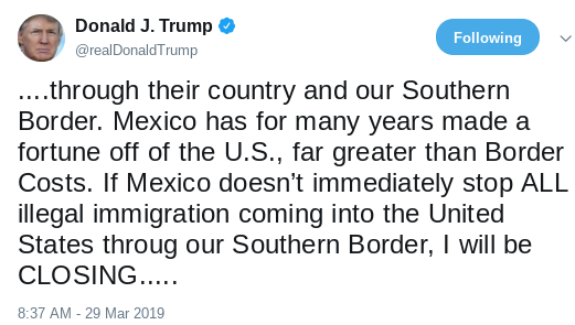 Screenshot-2019-03-29-at-12.58.09-PM Trump Goes Fully Berserk - Threatens To Close U.S. Border Donald Trump Politics Social Media Top Stories 