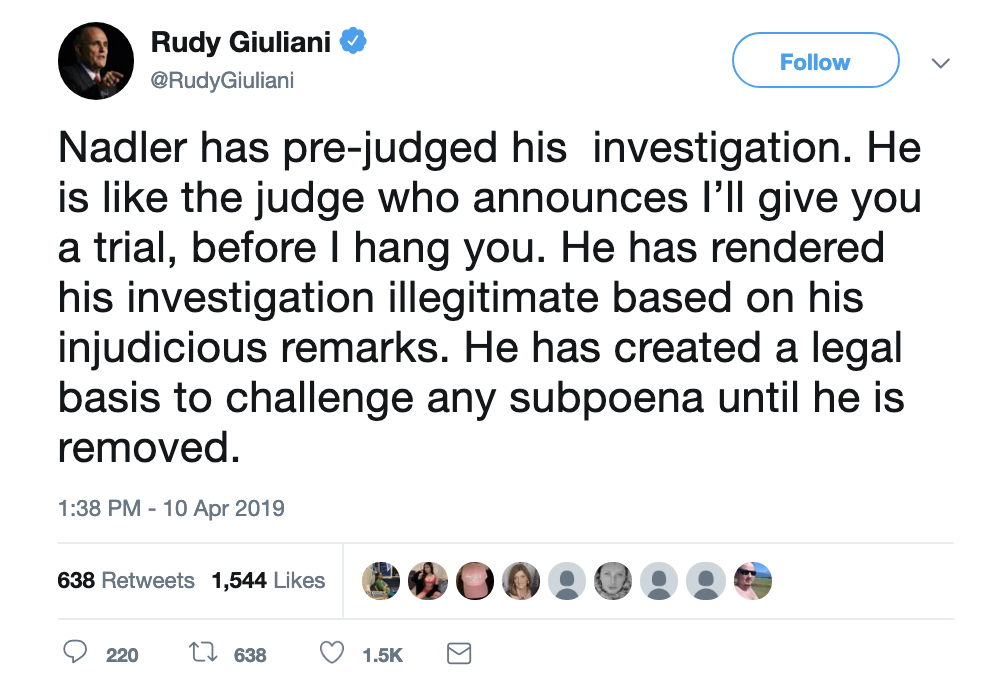 Screen-Shot-2019-04-10-at-2.38.53-PM Giuliani Creates PR Nightmare For Trump During Bizarre Twitter Meltdown Corruption Crime Donald Trump Politics Top Stories 
