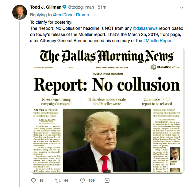 Screen-Shot-2019-04-18-at-2.15.37-PM Trump Tweets Slime-Ball Response To Redacted Mueller Report Donald Trump Featured Mueller Politics Robert Mueller Top Stories 